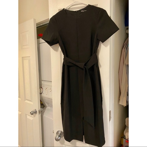 Elegant Waist Tie Black Dress - Picture 3 of 4